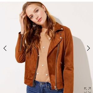 Loft faux suede moto jacket M
